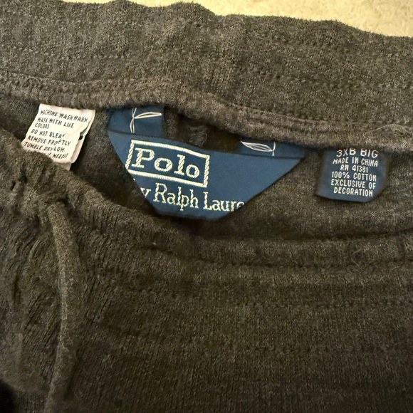 Polo Ralph Lauren Mens Big 3XB Charcoal Gray Sweatpants Joggers Embroidered Pony - Picture 8 of 8